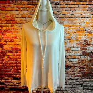 Staccato Knit Top with Hood